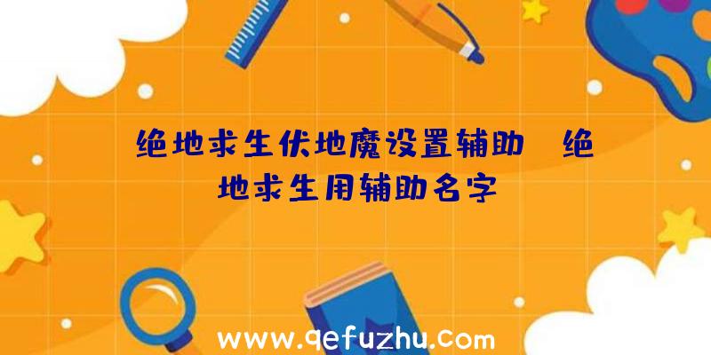 「绝地求生伏地魔设置辅助」|绝地求生用辅助名字